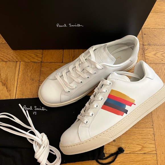 New-Paul Smith women’s Side-Stripe Lace-Up leather Sneakers - Picture 9 of 13